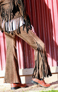 T Party Brand Mineral Wash Fringe Flare Pants / Tights